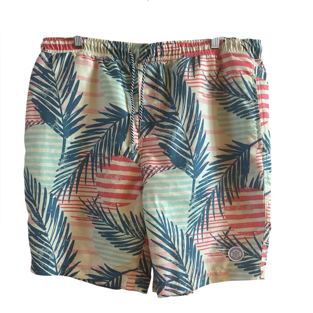 Brooklyn Cloth Kent Ave Men’s Volleyball Swim Trunks‎ Size Extra Large Blue Red